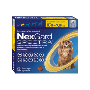 Nexgard Spectra 3.6 a 7.5 kg  – 3 Comprimidos