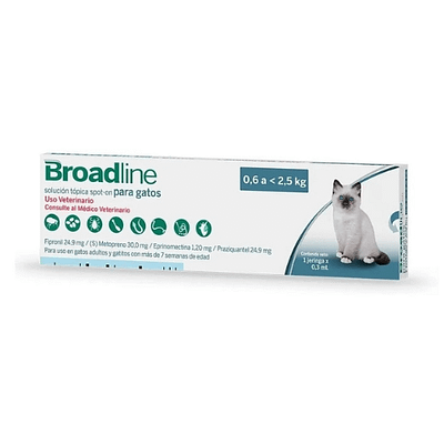 OFERTA 2X1 - Broadline Pipeta spot on para gatos entre 0.6 kg - 2.5 kg